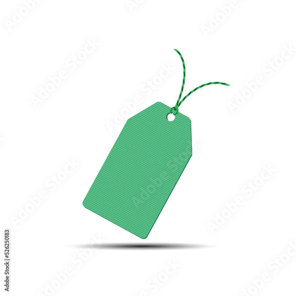 Obraz Green tag on the white background vector
