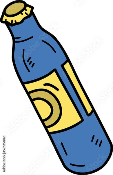 Fototapeta hand drawn beer can illustration on transparent background