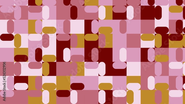 Obraz brown and pink geometric pattern, seamless wallpaper for fabric, tile and tablecloth