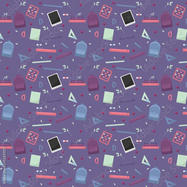 Obraz seamless pattern with computer study school
