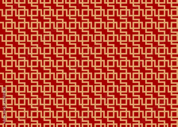 Fototapeta Chinese seamless pattern. oriental pattern red-gold background. vector.