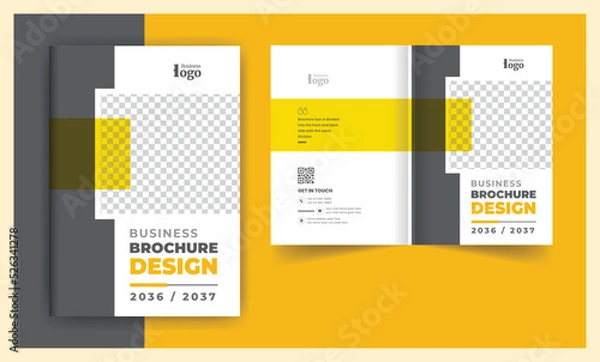Obraz Professional company brochure cover page annual report book cover business profile design template corporate abstract elegant modern editable text and vector design layout
