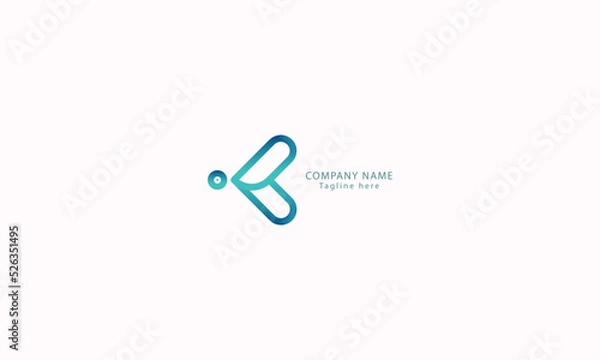 Obraz Love Letter K creative and simple modern business logo	