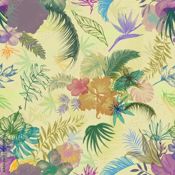Obraz seamless background with tropicals