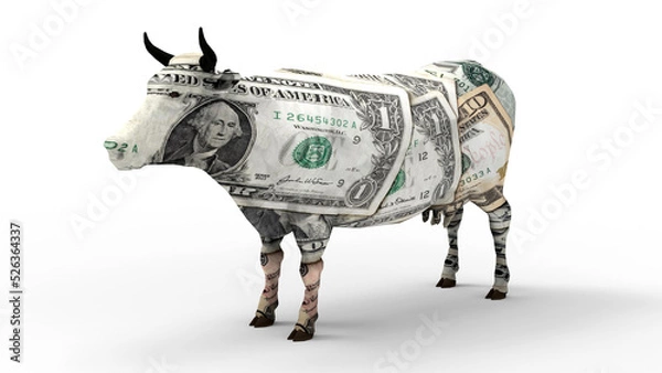 Obraz 3D rendering - One dollar cash cow