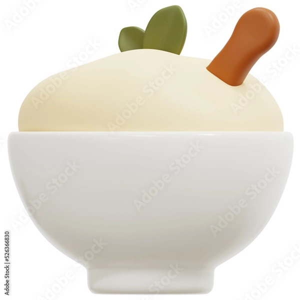 Fototapeta porridge 3d render icon illustration