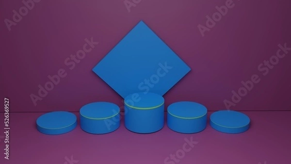 Fototapeta 3D round podium product display platform with magenta background