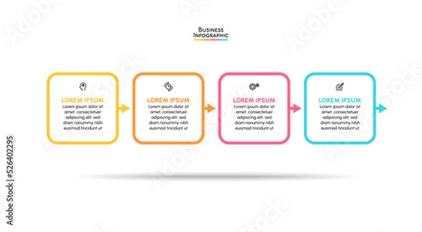 Obraz Business data visualization. timeline infographic icons designed for abstract background template milestone element modern diagram process technology digital marketing data presentation chart Vector
