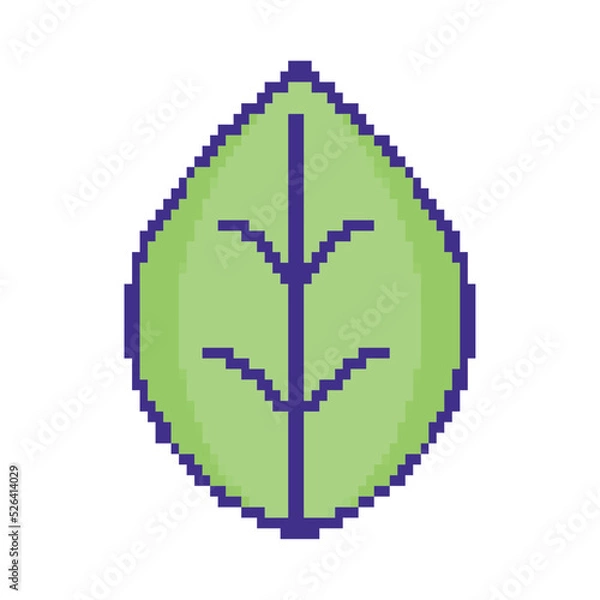 Fototapeta leaf pixel art