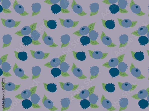 Obraz ブルーベリーのイラストの背景用パターン