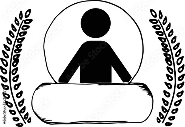 Obraz Profile banner. Black and white drawing vector.