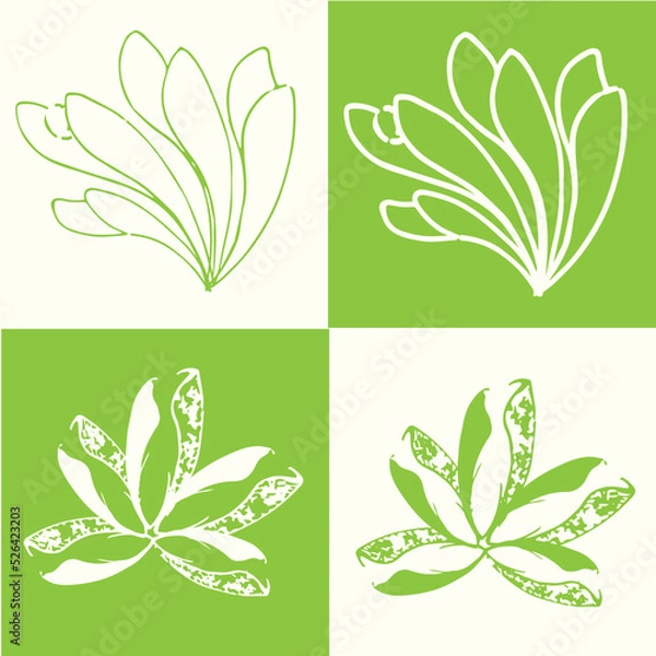 Fototapeta Nature art icon design. Drawing  for decoration and symbol. 