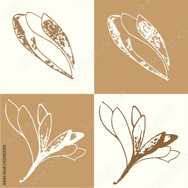 Fototapeta Nature art icon design. Drawing  for decoration and symbol. 