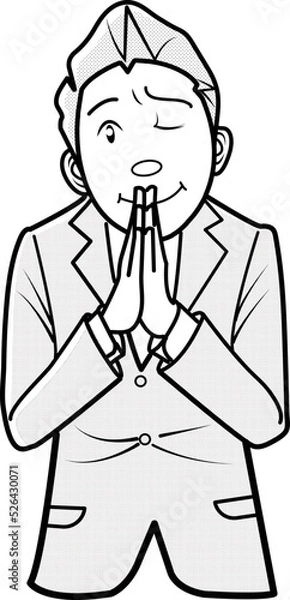 Fototapeta お願い、謝罪をするビジネスマン