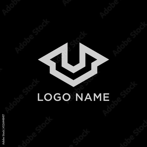 Obraz letter v logo unique logo