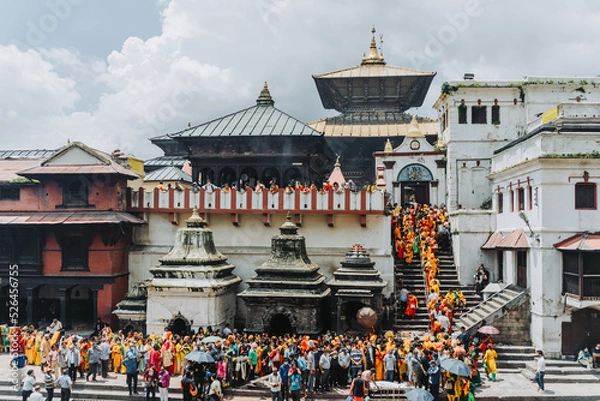 Obraz Large Number of Hindu Devotees at Pashupatinath Temple