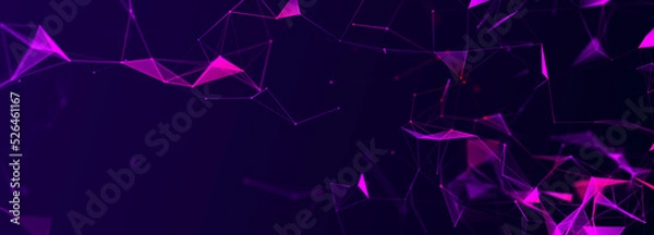 Fototapeta Technology background. Abstract digital combination dots. Network connection structure. 3d Widescreen