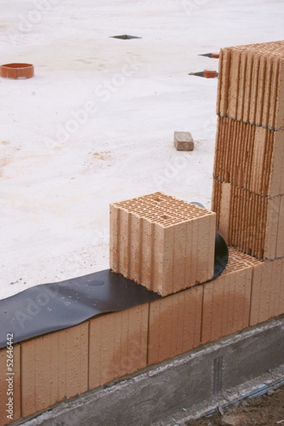 Obraz Mauerwerk mit Sperrschicht