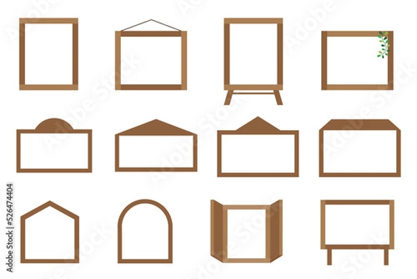 Obraz 木製 ウッディ アイコン 装飾 ベクター ラベル 部品