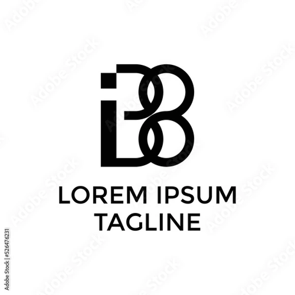 Fototapeta Initial IB8 Logo Design Vector
