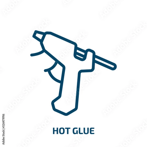 Fototapeta hot glue icon from sew collection. Thin linear hot glue, gun, glue outline icon isolated on white background. Line vector hot glue sign, symbol for web and mobile