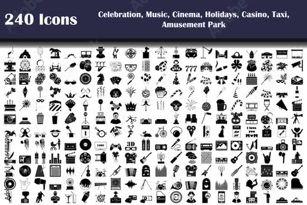 Obraz 240 Icons Of Celebration, Music, Cinema, Holidays, Casino, Taxi, Amusement Park