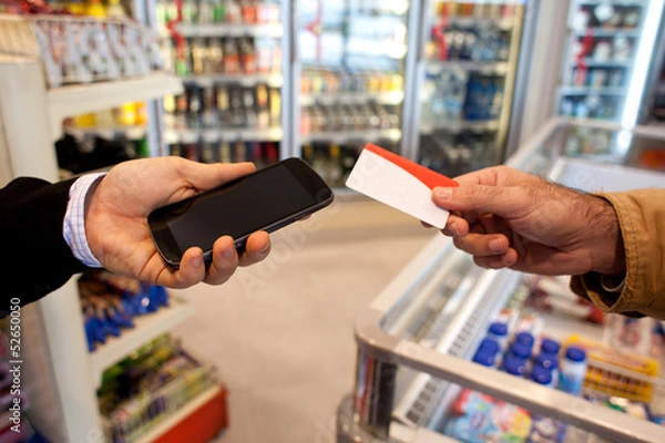 Obraz Comprar con tarjeta o celular