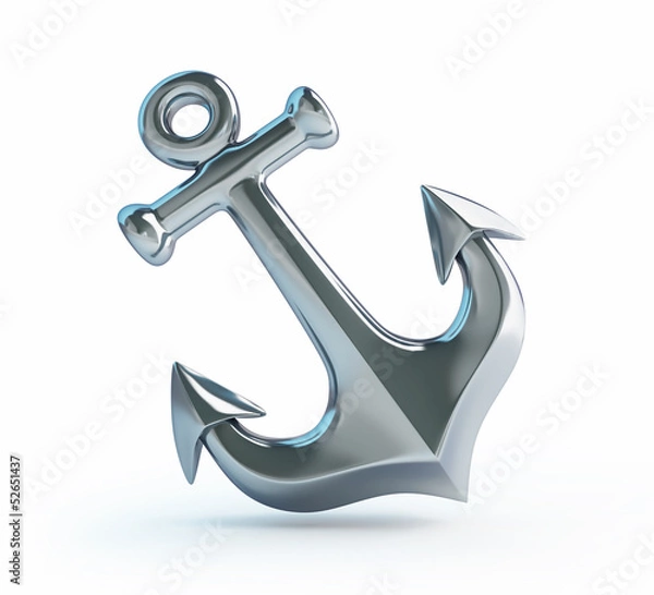Obraz old anchor on a white background