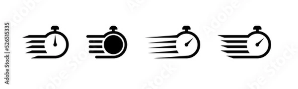Fototapeta Timer icons set. Quick time or deadline icon. Countdown timer and stopwatch icon - stock vector.