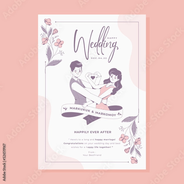 Obraz beautiful wedding card gift template