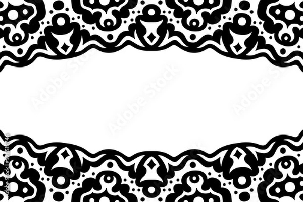 Obraz Vector art with abstract black tribal border