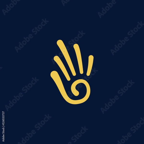 Fototapeta Hello finger hand logo design