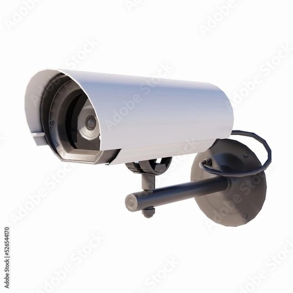 Fototapeta CLOSED CIRCUIT TELEVISION (CCTV)/ VIDEO SURVEILLANCE ISOLATED ON WHITE PLAIN BACKGROUND