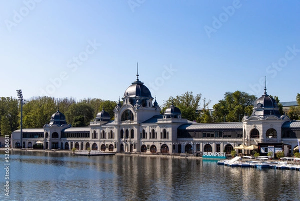 Obraz Castle on the lake in Budapest