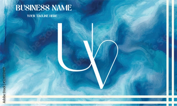 Obraz UV initial logo | initial based abstract modern minimal creative logo, vector template image. luxury logotype logo, real estate homie logo. typography logo. initials logo.