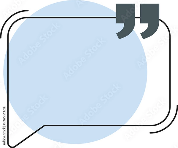 Obraz Blue Quote Bubbles,, Quote frames templates. Text in brackets, citation empty speech bubbles, Textbox isolated, PNG file.