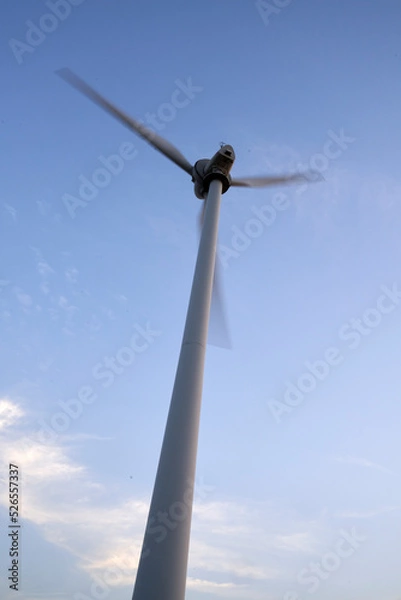 Obraz Row wind turbines by the Aegean Sea Canakkale, Bozcaada in Turkey