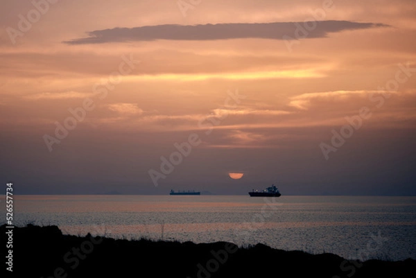 Obraz Sunset Aegean Sea Canakkale, Bozcaada in Turkey