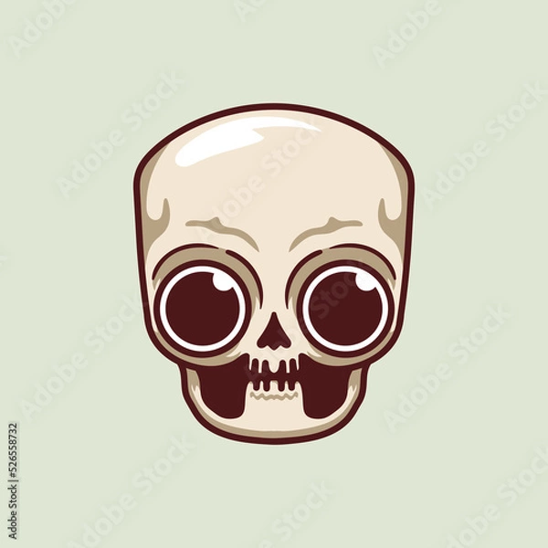 Obraz Halloween head Skeleton cute illustration