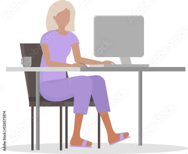 Fototapeta people working vector illustration people working on computer