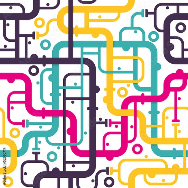 Obraz Abstract piping seamless pattern. Vector illustration.