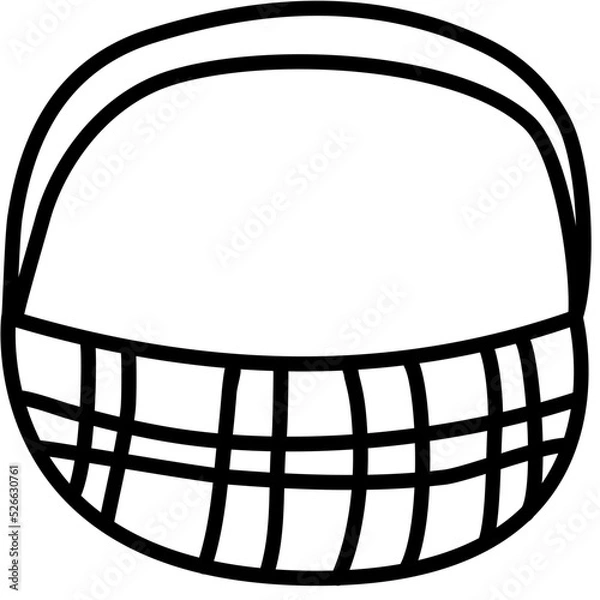 Obraz Wicker Basket Doodle Line Drawing
