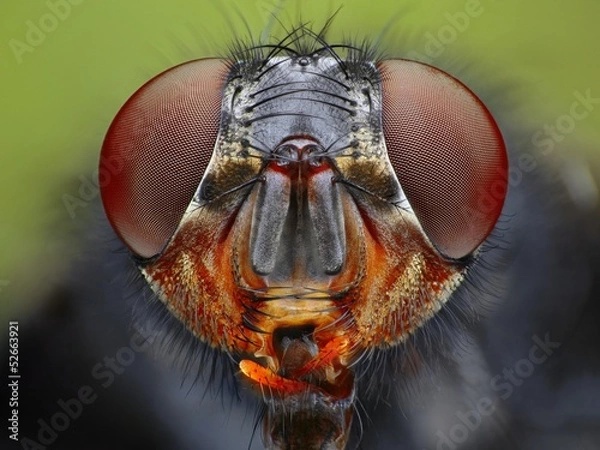Obraz An extreme close up of a fly head