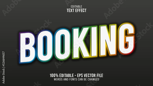Fototapeta 3d booking editable text effect style