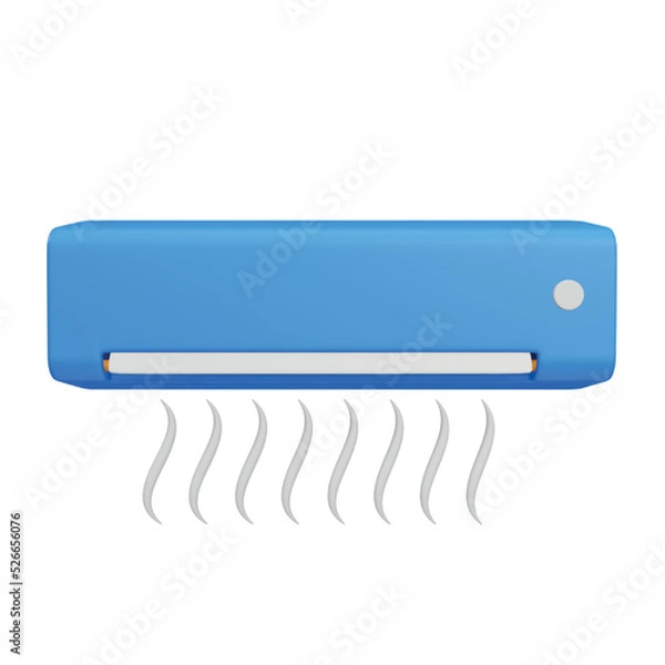 Fototapeta Air conditioner 3d rendering isometric icon.