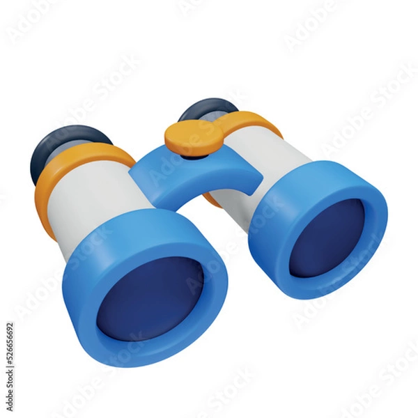 Obraz Binoculars 3d rendering isometric icon.