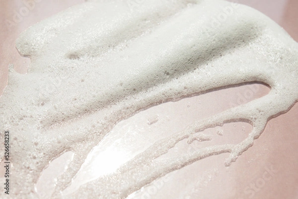 Fototapeta cleanser face foam texture on pink background