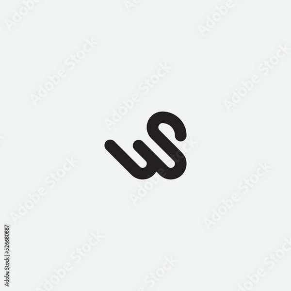 Obraz Initial letter WS monogram logo design.