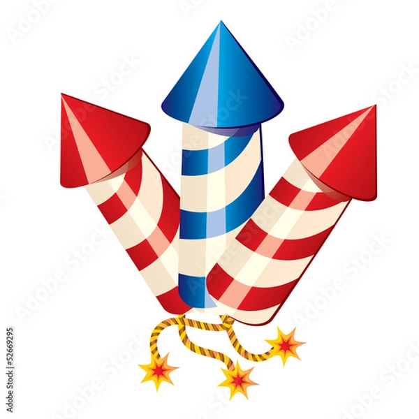 Obraz Cartoon fireworks