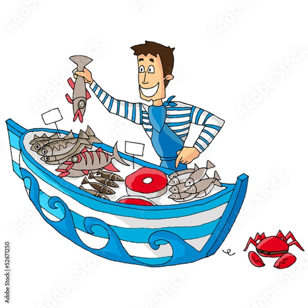 Obraz Métier: Poissonnier